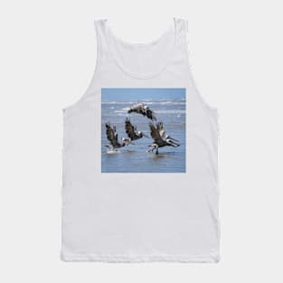 Brown Pelicans Take Flight Tank Top